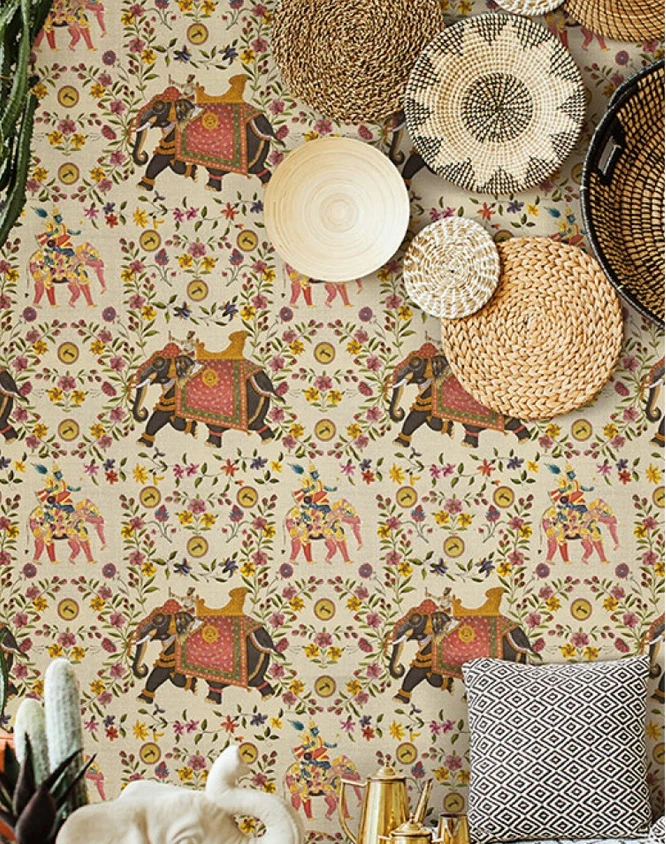 bright indian wallpaper motif